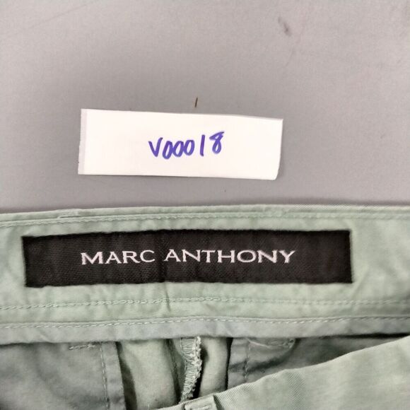 Marc Anthony Mens Size 33W x 31L Green Khanki Chino Flat Front Pants Workwear - Picture 11 of 11